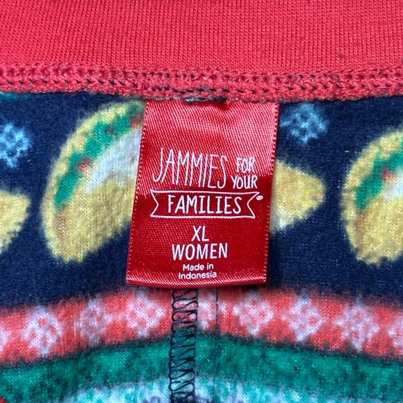 Jammies For Your Families Women's XL One Piece Pajama Set Tacos and Christmas - Picture 4 of 6